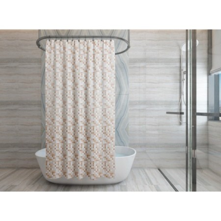 Mosaico bathroom curtains, 180 x 200 cm, beige color