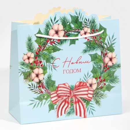 Package Gift "Wreath", 25 x 26 x 10 cm, New Year-3