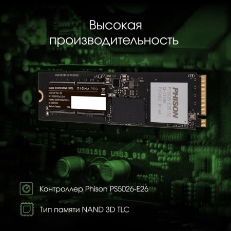 SSD Digma Pro PCIE 5.0 X4 4TB DGPST5004TP6T4 Top P6 M.2 2280-2