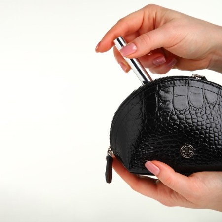 Cosmetic bag with lightning Textura, black color-7