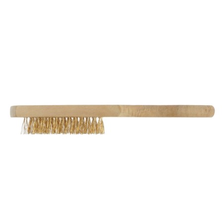 Metallic manual scrap brush, wooden handle, 5-row-4