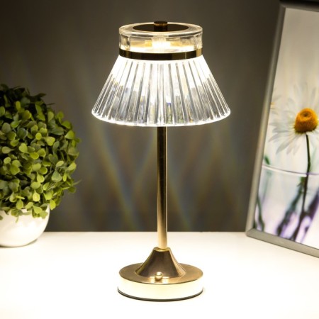 Table lamp sensory "Bianka" LED 10W AKB gold 15x15x33 cm-3