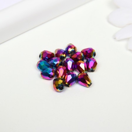 Glass beads, 5x7 mm, 15 pcs. rainbow-1