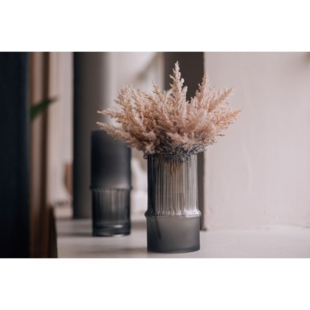 Decorative vase of combined glass, 111 × 111 × 180 mm, color gray color