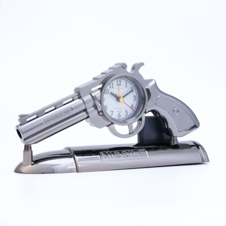 Clock - alarm clock "Pistol", discrete move, dial d -7 cm, 13 x 24 cm, aa-2