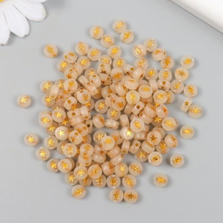 Beads for creativity Plastic phosphorus "Golden Star" set 20 grams 0.3x0.7x0.7 cm-1