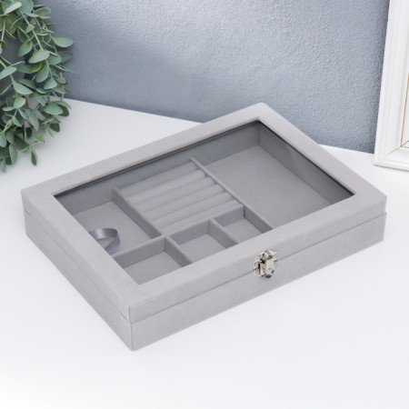 Borhat casket for jewelry multifunctional "gray fog" 5x20x28 cm