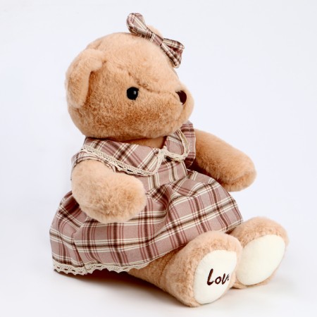 Soft toy "Bear" with a bow and heart, 39 cm, beige color-2