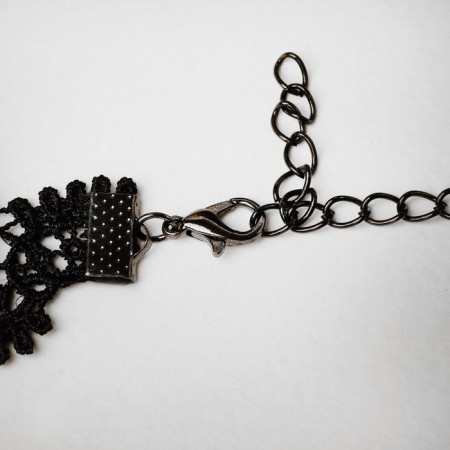 Choker "mistress" ovals and chains, black color, 30 cm-1