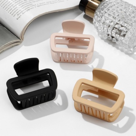 Hair crab "matte" straight mini, 5 cm, mix-2