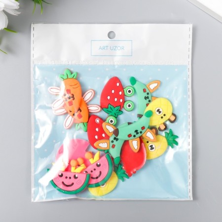 Decor for creativity rubber "Fruits with muzzles" set of 15 pcs mix 2.5x3 cm-4