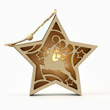 Suspension on a Christmas tree with light "Deer", 11.5 x 11 cm-5