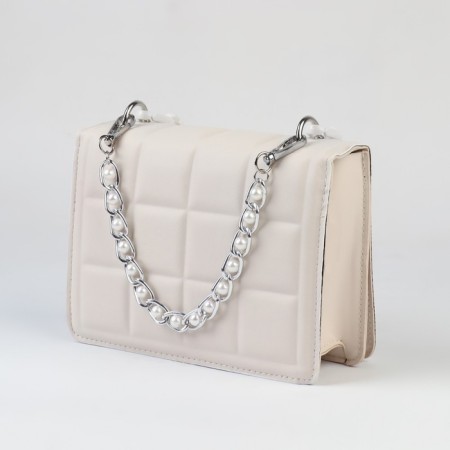 A chain with pearls for a bag, with carbines, iron, d = 8 mm, 30 cm, silver color-2