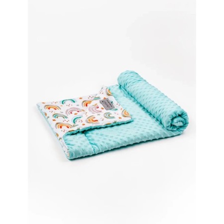 Plaid "Grow together", size 85x95 cm, white, mint color-2