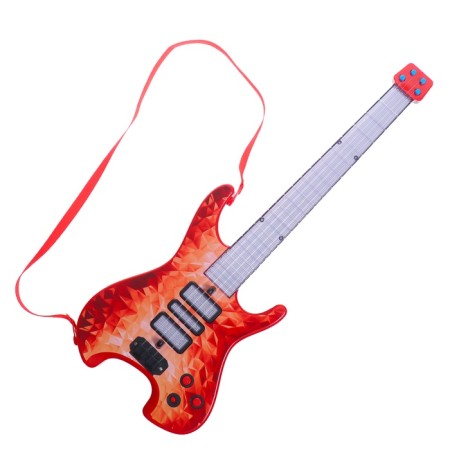 Musical guitar "Rock star", sound, light, red color-3