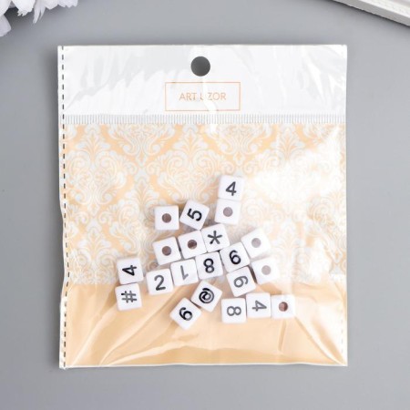 Beads for creativity plastic "Distance on the cube" White set 20 g 1x1 cm-3