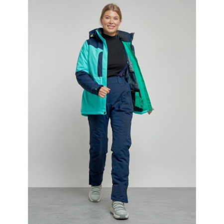 Ski costume female winter, size 48, turquoise color-7