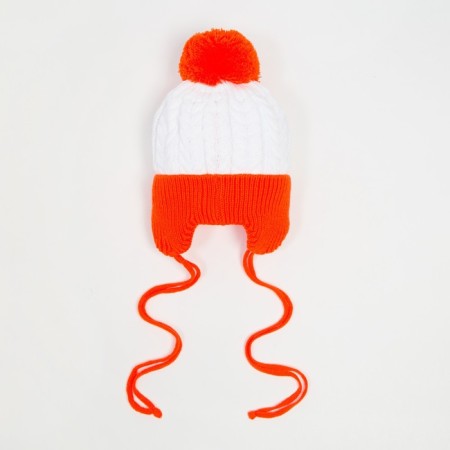 Hat for girls, orange color, size 44-47 cm-2