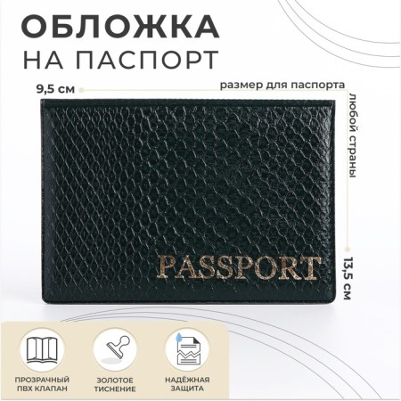Cover for passport, green color