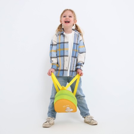 Baby backpack for the girl "Duck", 23x20.5 cm, lightning department, green color-7