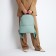 Women's backpack made of artificial leather with lightning, 2 pockets, green color