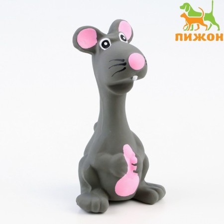 Bruttail toy for dogs from latex "Mouse", 10 cm, gray