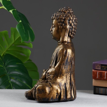 Figure "Buddha prays" bronze, 33x23x18cm-2