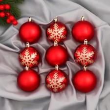 Set of balls plastic D-6 cm, 9 pcs 