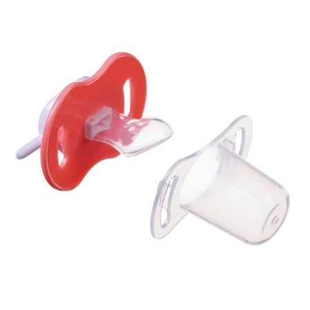 Nipple - silicone dummy orthodontic, from 0 months, with a cap, with a holder, in a container, pink color-8