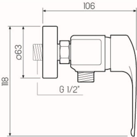 Shower mixer RMS SL50-003, one-leaf, with a shower set, chrome-4