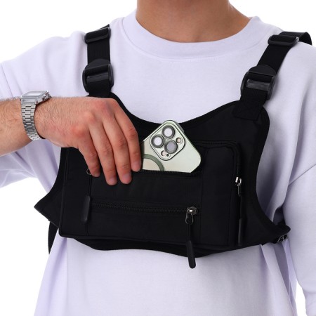 Babberry bag with lightning, 2 external pockets, black color-4