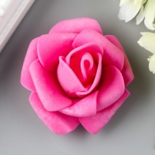 Foamiran rose, fuchsia d-4 cm