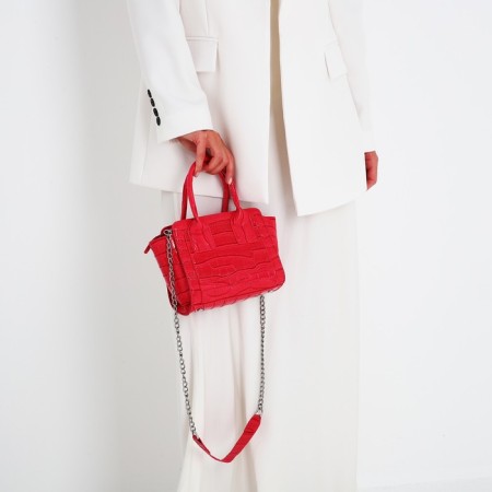 Bag Female Tout with zipper, pink color-7