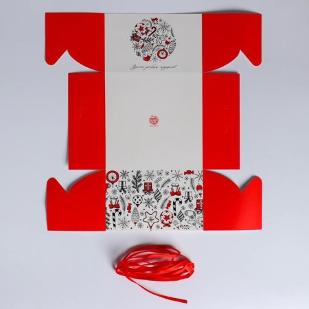 Capcake box "Time of good gifts", 16 x 16 x 10 cm, New Year-4