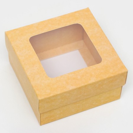 The box is folding, the lid is, with a window, craft, 10 x 10 x 5 cm-1