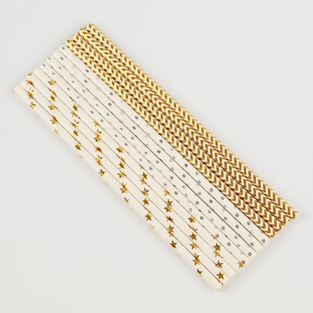 A set of paper utensils "Marble": 6 glasses, 6 plates, tubes-2