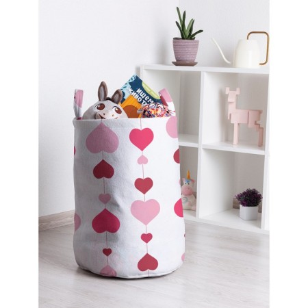 Basket for toys "garland from hearts, size 35x50 cm