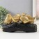 Polystone souvenir "Four golden birds on the branches" 22x6x13 cm
