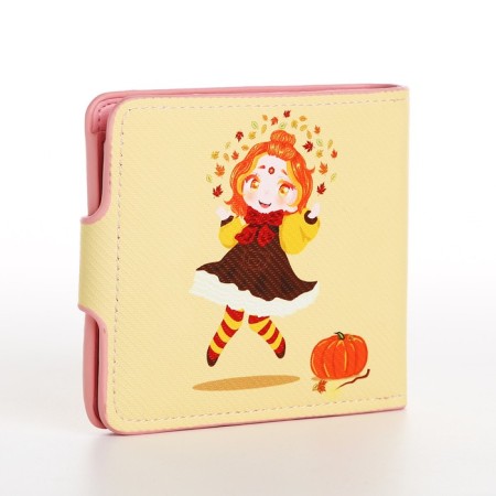 Wallet on the button, the color is light red-1