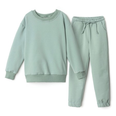 Costume (sweatshirt and trousers) children's minku, olive color, height 104 cm-4