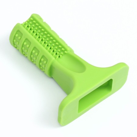 A toy for dogs with a hole for the toothpaste "Toothbrush" 12.5 cm, green-5