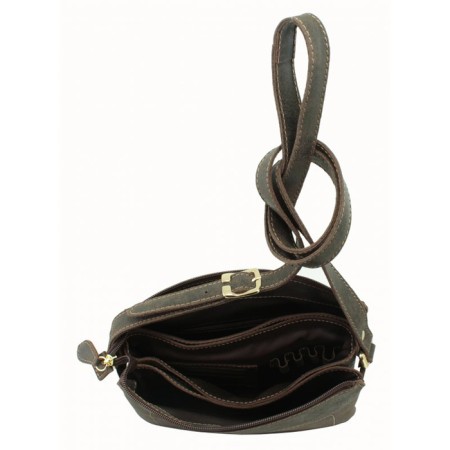Cross-Bodi Bag on a zipper, brown color-1