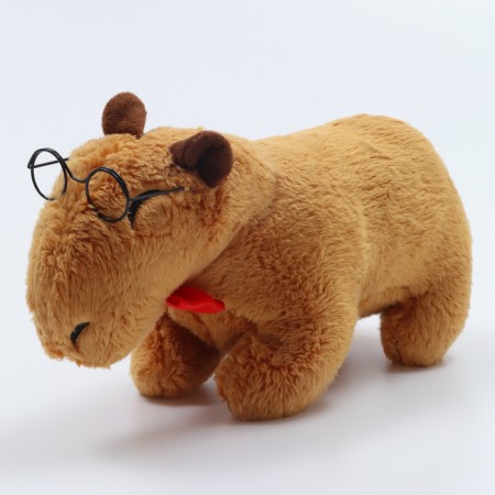 Soft toy "Capybara. Wise guy ", 10 cm, with glasses and butterfly