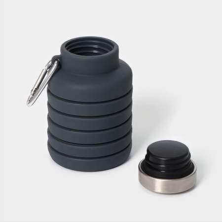 A bottle of water is folding, 500 ml, silicone, 7 × 21 cm, gray color-3