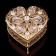 Casket "Grace", with velvet, 6.8 × 6.2 × 4.6 cm, with crystals