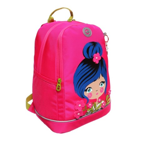 School backpack, 38 x 28 x 18 cm, Grizzly, ergonomic back, pink-1
