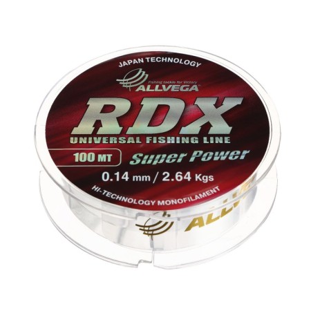 Flack ALLVEGA RDX Universal diameter 0.14 mm, test 2.64 kg, 100 m, transparent