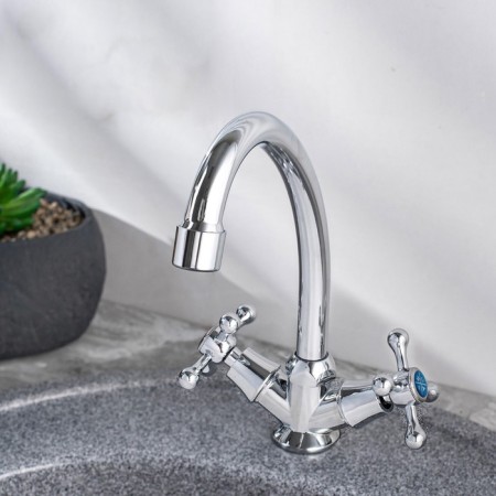 Kitchen mixer RMS SL71-271F, two-wound, high spout, chrome