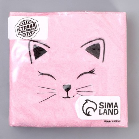 Napkins single -layer “cat”, 24 × 24 cm, in a set of 20 pcs.-2