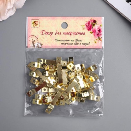 Tough suspension for paintings, photo frames metal (set 40 pcs) gold 4x0.5 cm-7